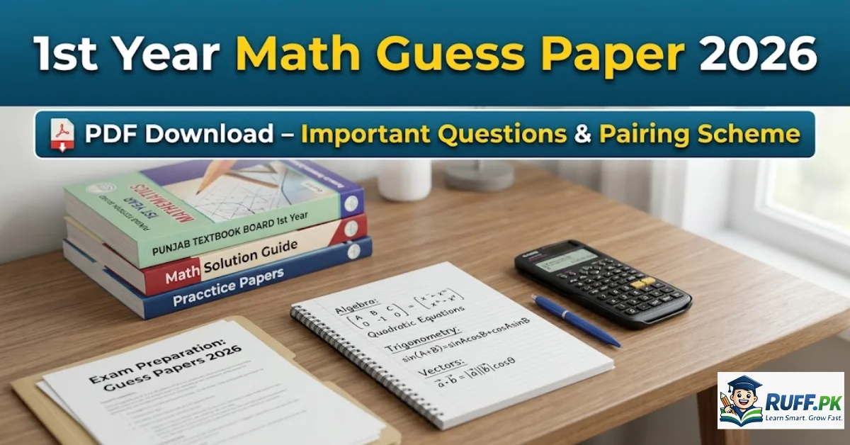 1st Year Math Guess Paper 2026 – Important Questions & Pairing Scheme 2026