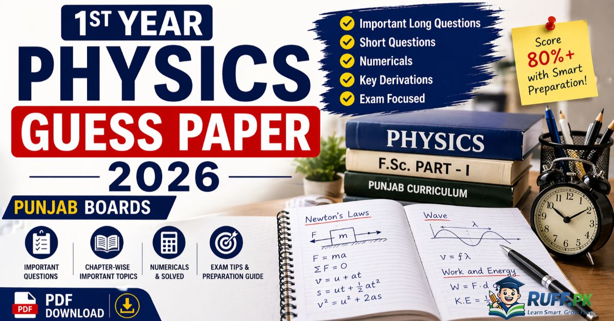 1st Year Physics Guess Paper 2026 Punjab Boards PDF Download