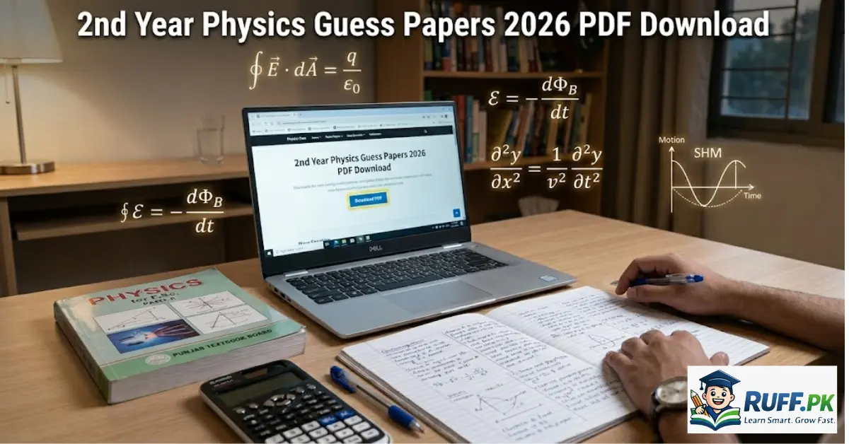 2nd Year Physics Guess Papers 2026 PDF Download featured study image for FSC students