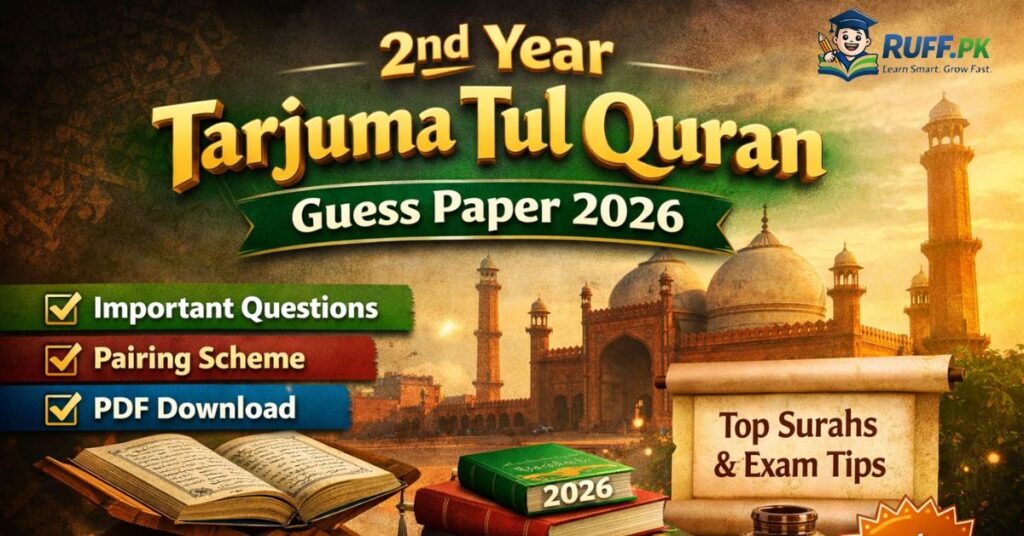 2nd Year Tarjuma Tul Quran Guess Paper 2026
