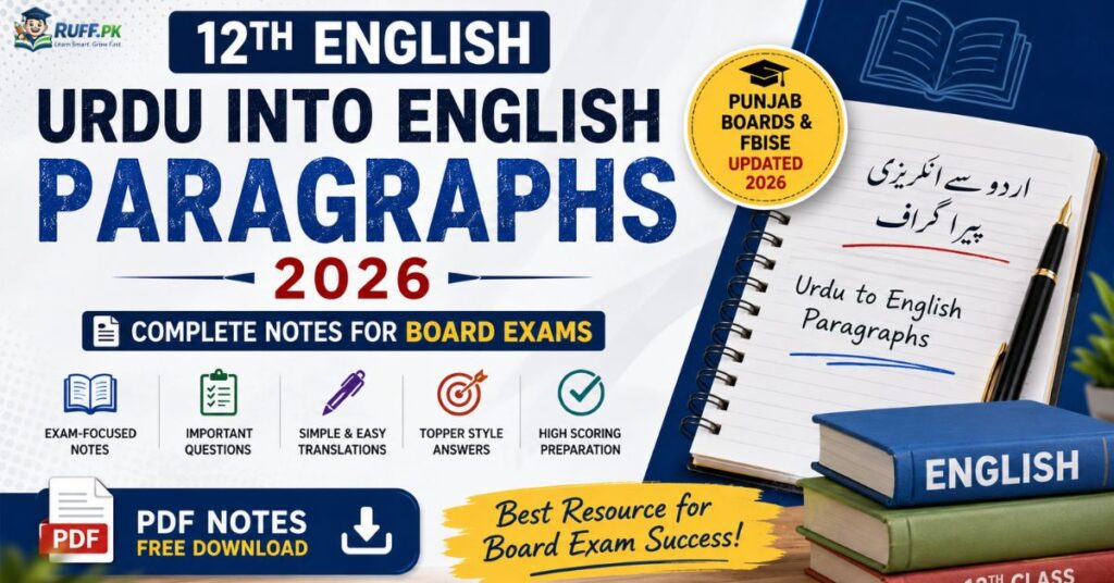 12th English Urdu Into English Paragraphs 2026 PDF