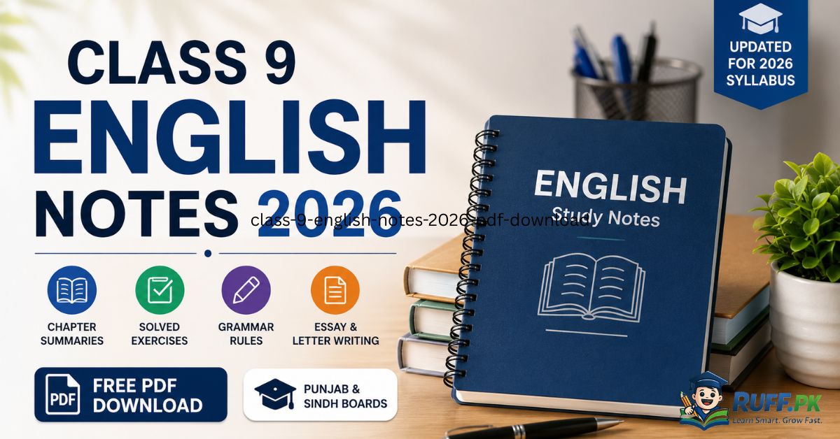 Class 9 English Notes 2026 PDF Download